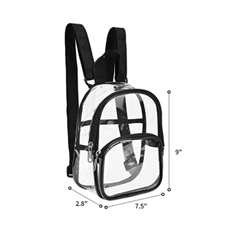 PVC Clear Mini Backpack Stadium Transparent Bookbag 5