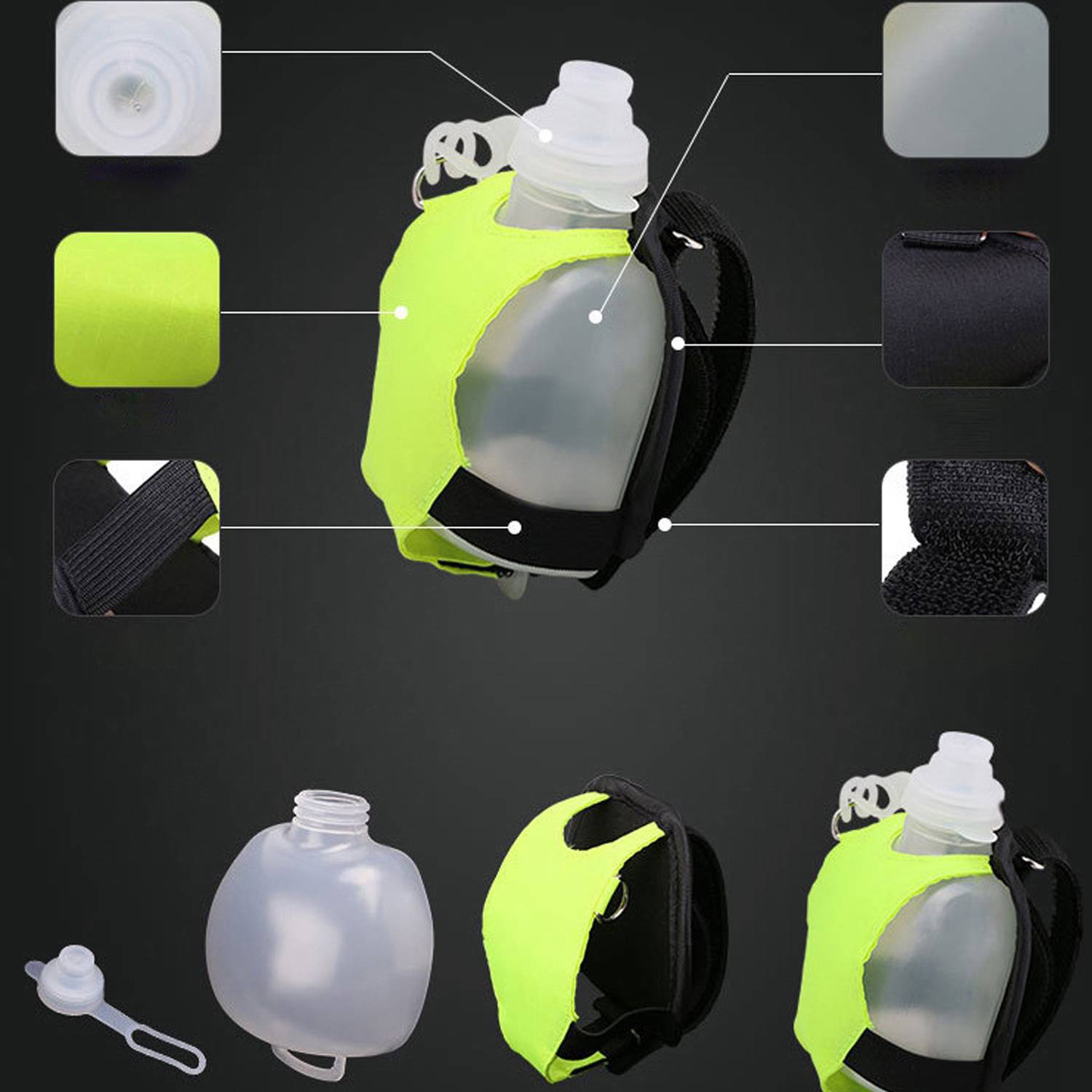 Sports Wearable Hands Free Silicone Portable Water Bottle 5