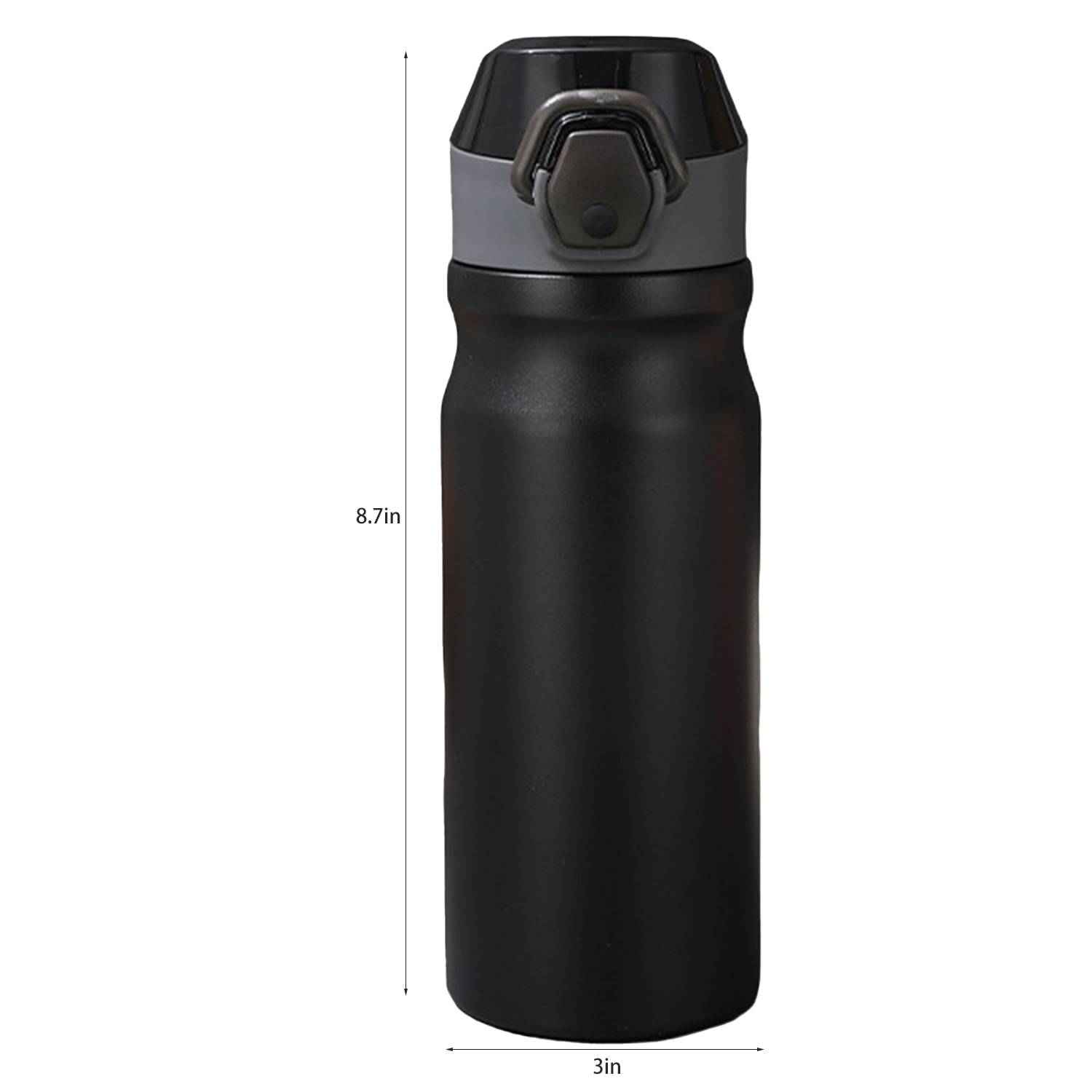 18oz Lockable Lid Stainless Steel Water Bottle w/ Straw 9