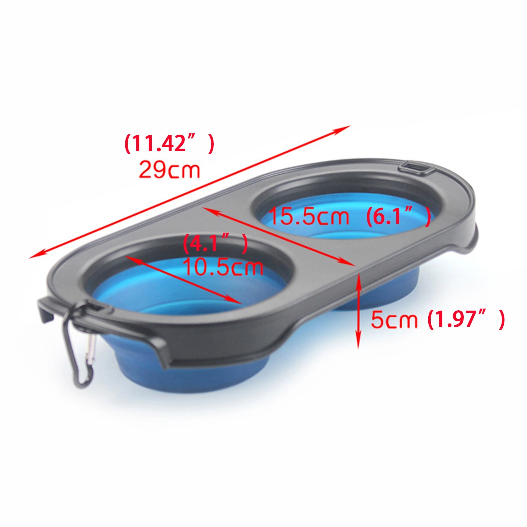 Pets Double Bowl Collapsible Travel Feeder 2