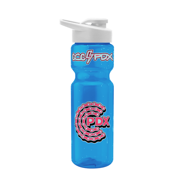 Blazer 28oz Transparent Bike Bottle w/Drink-thru Lid 2620