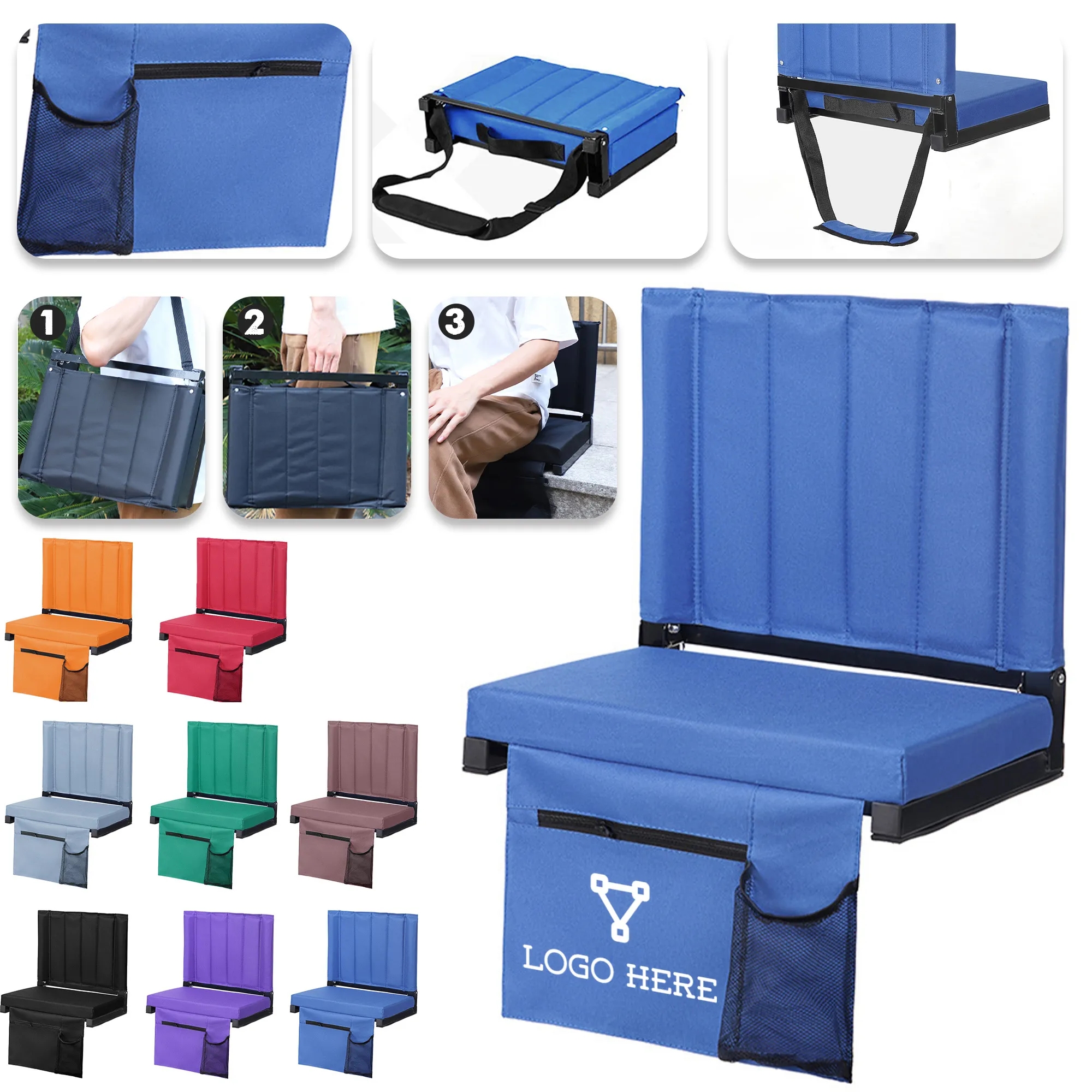 Padded Foldable Bleacher Stadium Seats 15