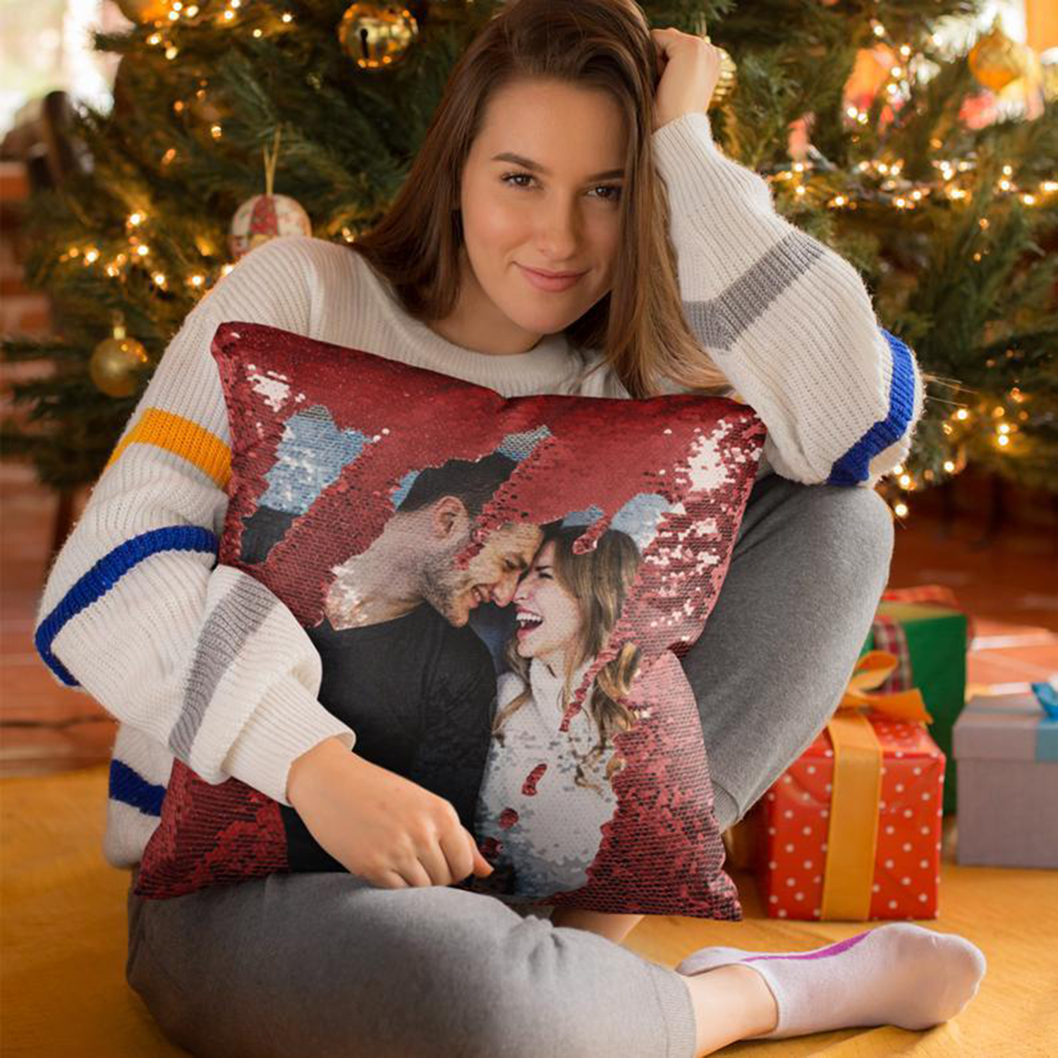 Magic Decorative Square Glitter Sequins Pillow Covers 4