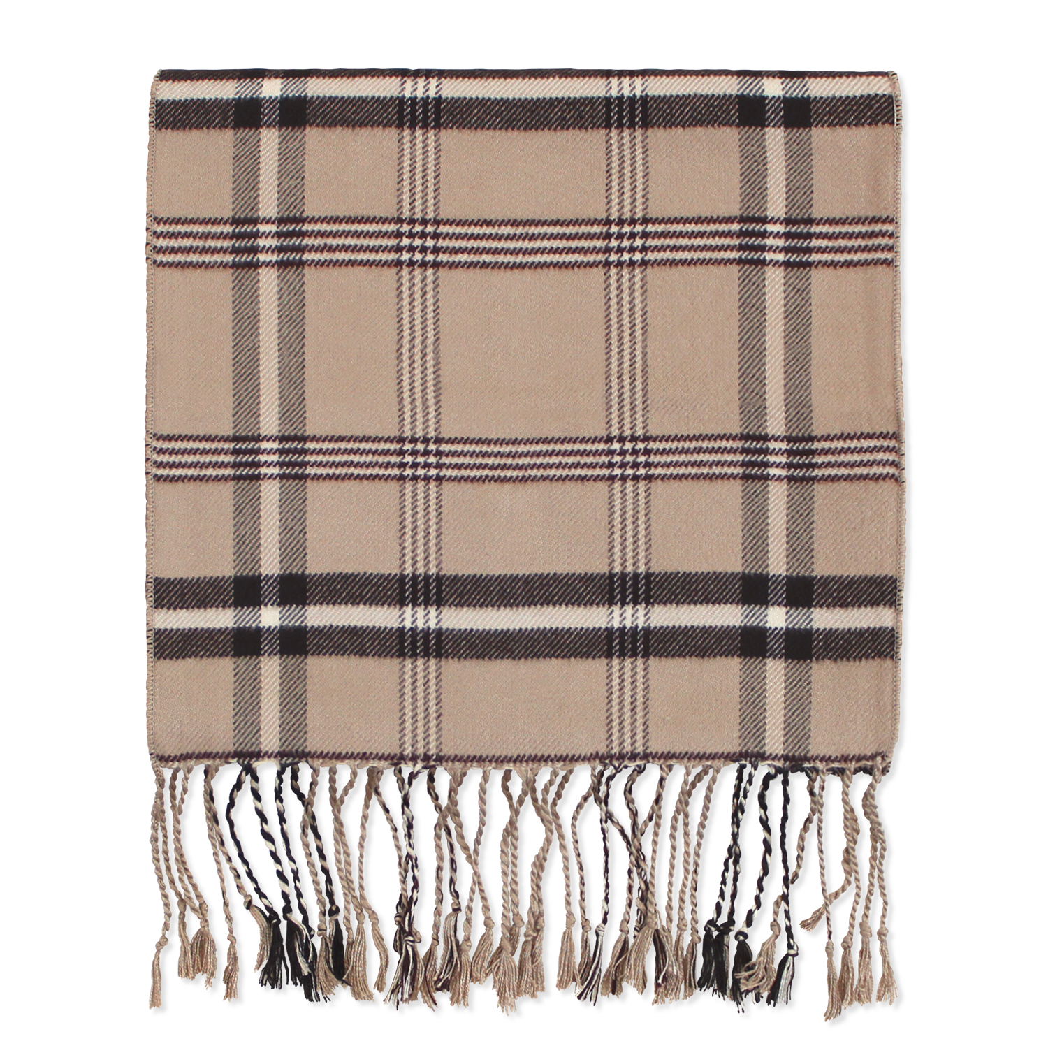 Brown/Tan Plaid Bamboo Scarf 2
