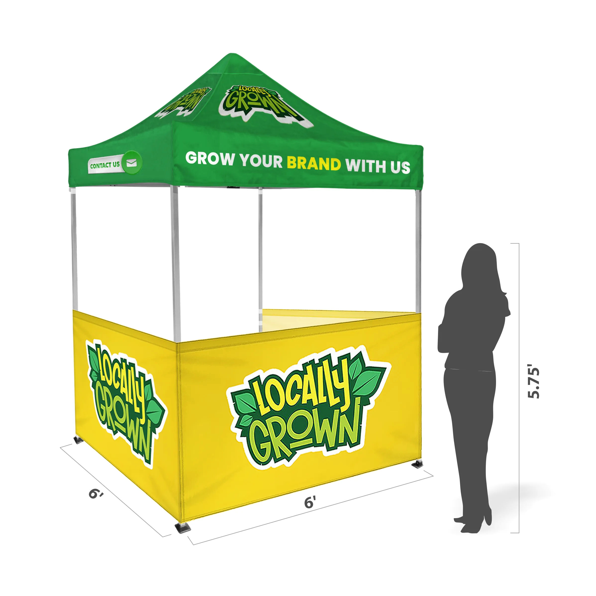 6'x6' Tent Canopy with frame and three half wall 5