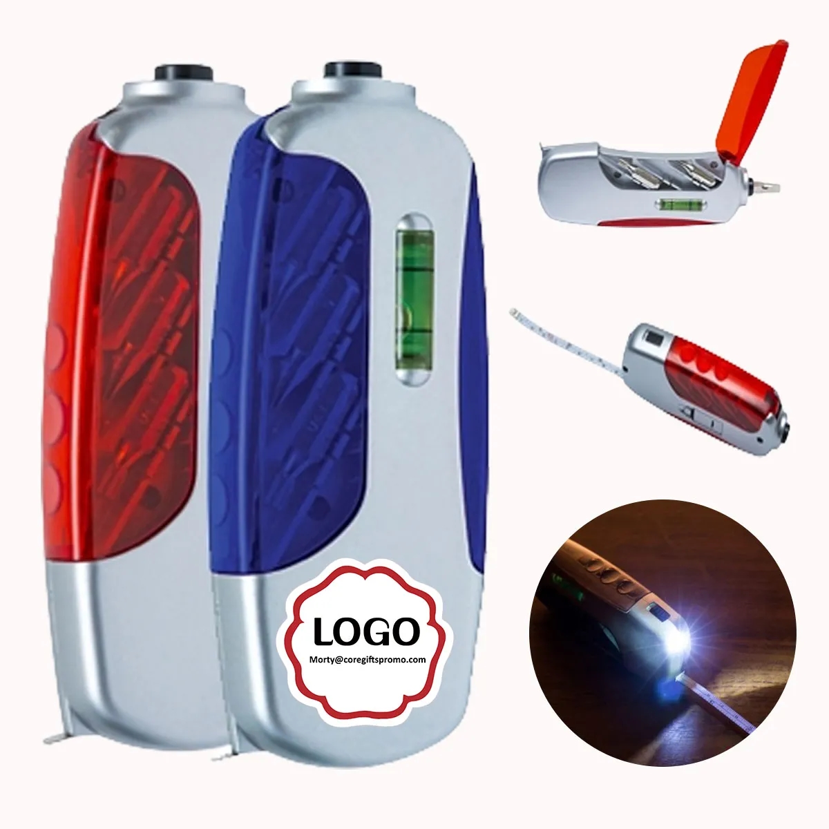 4 In 1 Mini Tool With Level Measuring Tape 6Pcs Screwdrivers 2