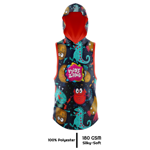 Unisex & Kids' Sublimation Sleeveless Hooded T-Shirt - 180G 5