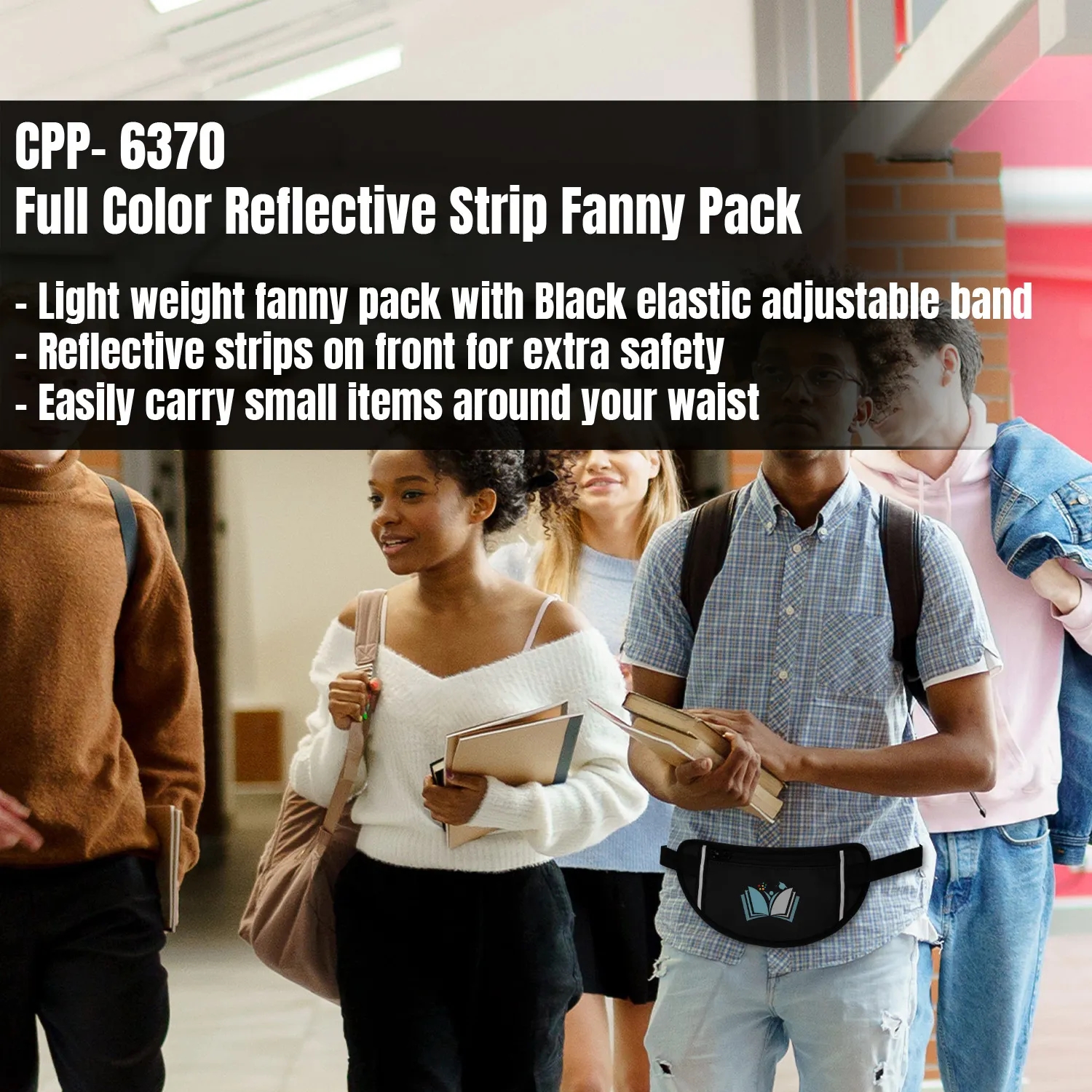 Full Color Reflective Strip Fanny Pack 9