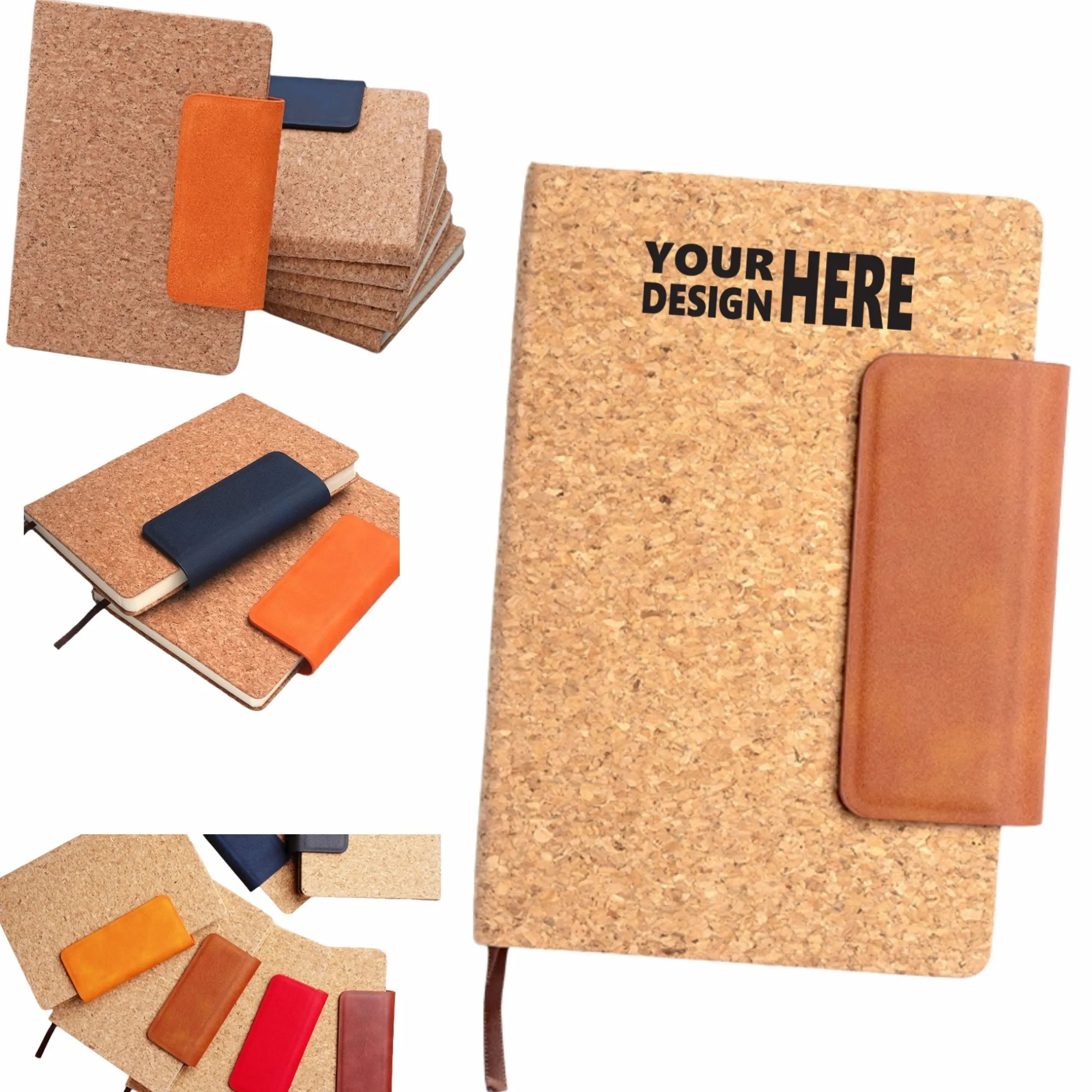 Business Notebook, Custom Logo, Soft Wood Grain