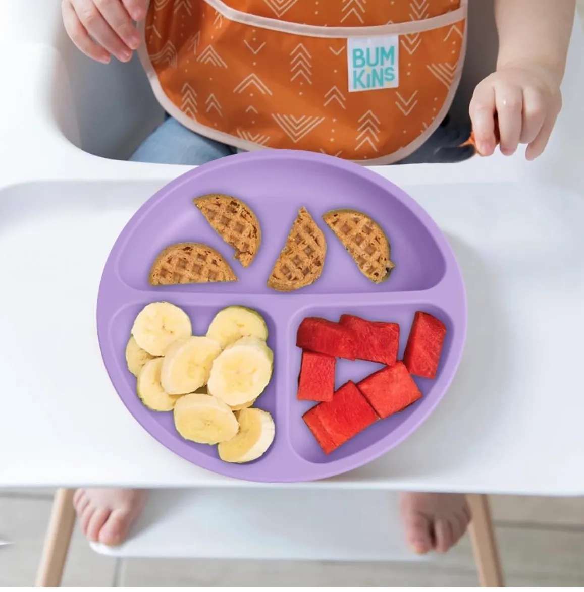 Toddler Plates with Suction,100% food-Grade Silicone Divided 2