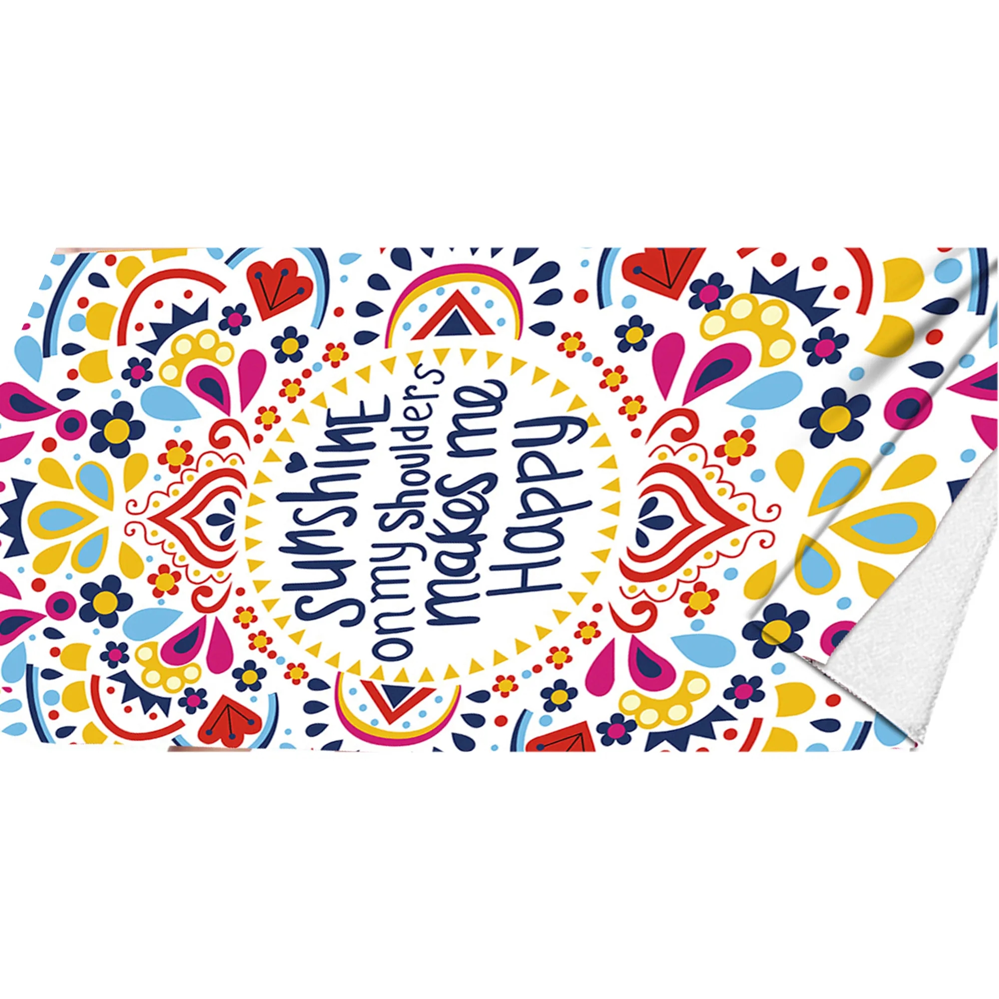 Sublimated Microfiber Thin Full Color Beach Towel