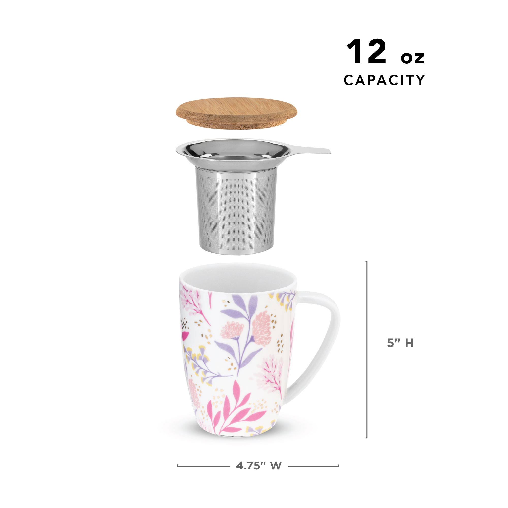 Pinky Up® Bailey™ Ceramic Tea Mug & Infuser 3