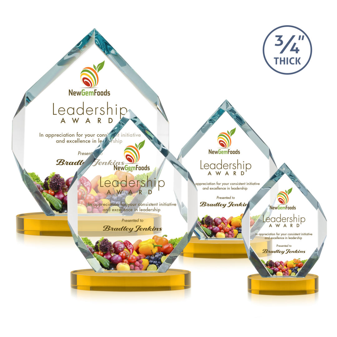 Royal Diamond VividPrint™ Award on Alberton Base - Amber 6