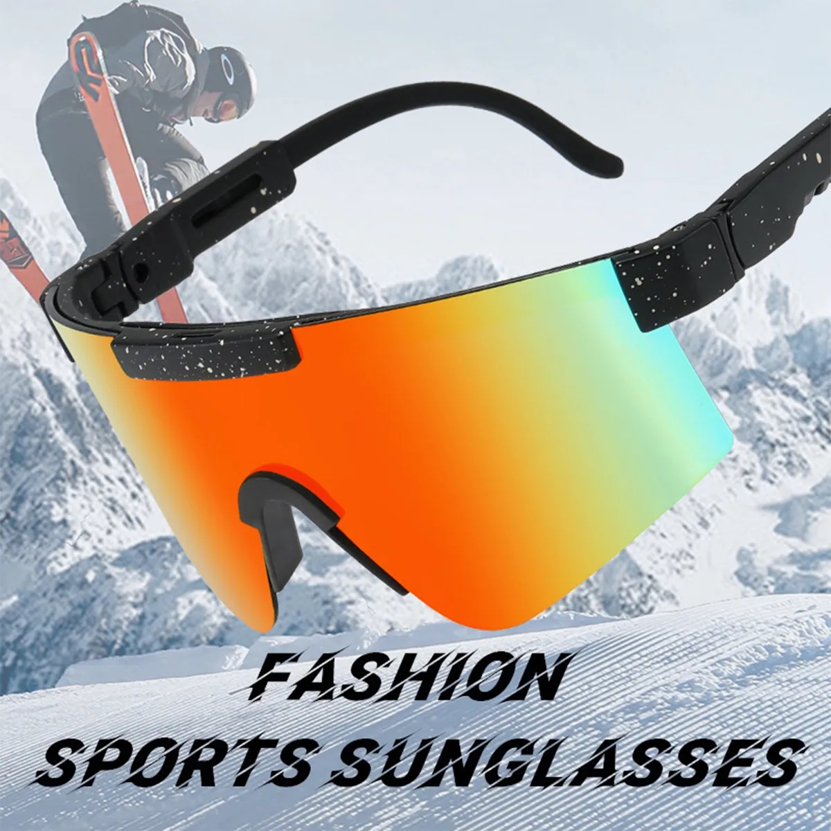 Wraparound Sport Sunglasses with Mirrored Lenses 3