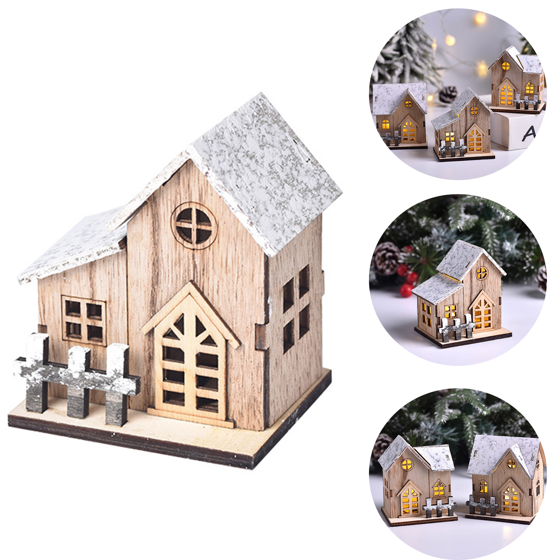 Table Centerpiece Christmas Village Houses Decoration 2