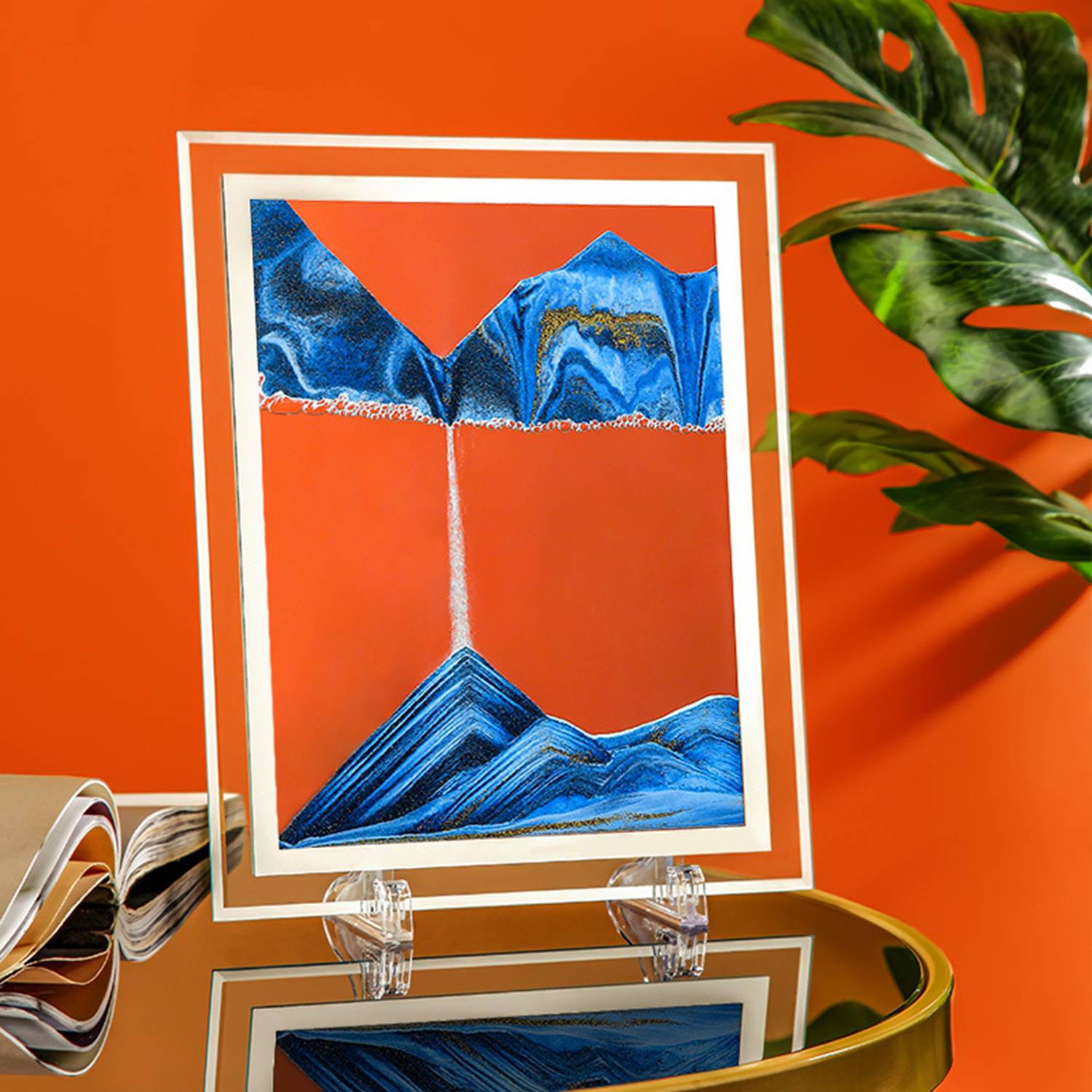 3D Mirror Edge Square Quicksand Painting Ornament 3