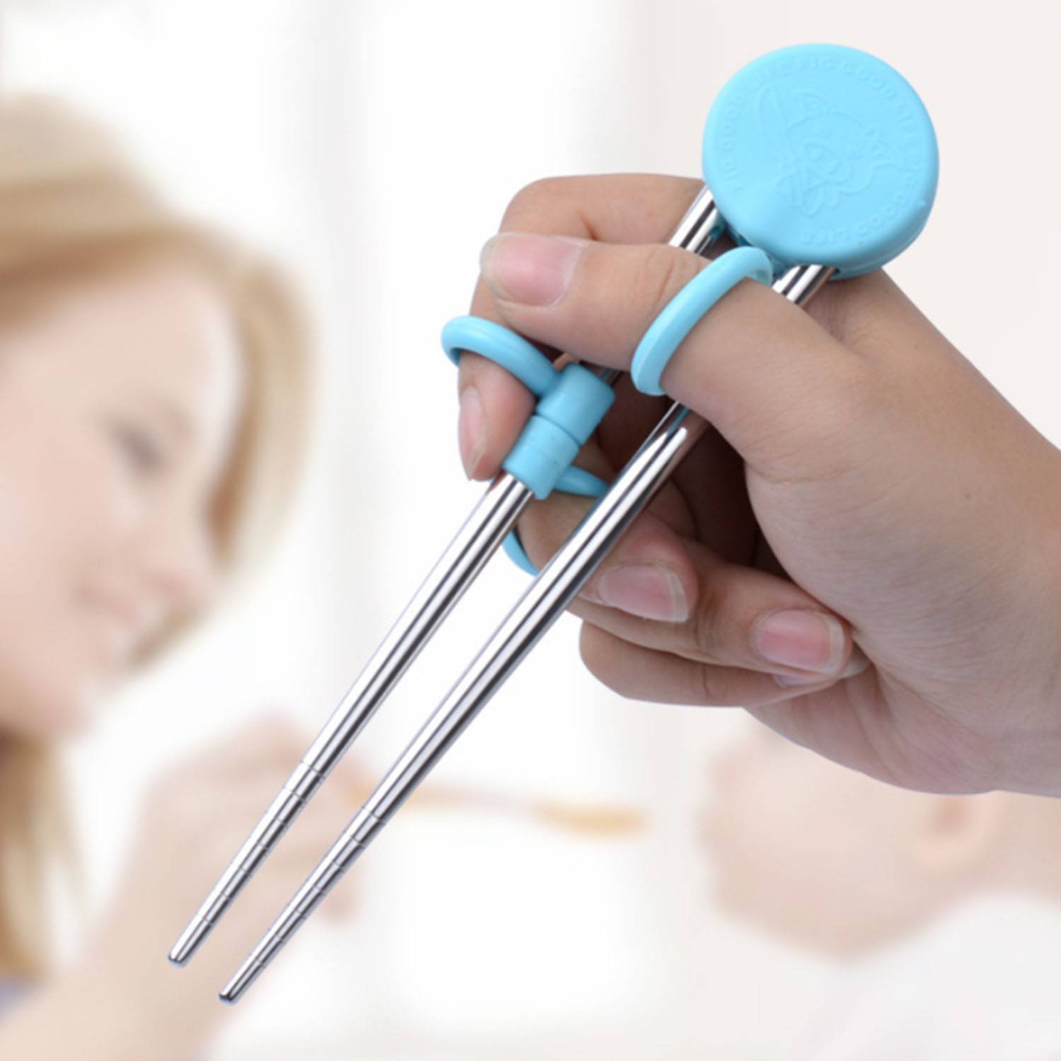 304 Stainless Steel Silicone Kids Training Chopsticks 2
