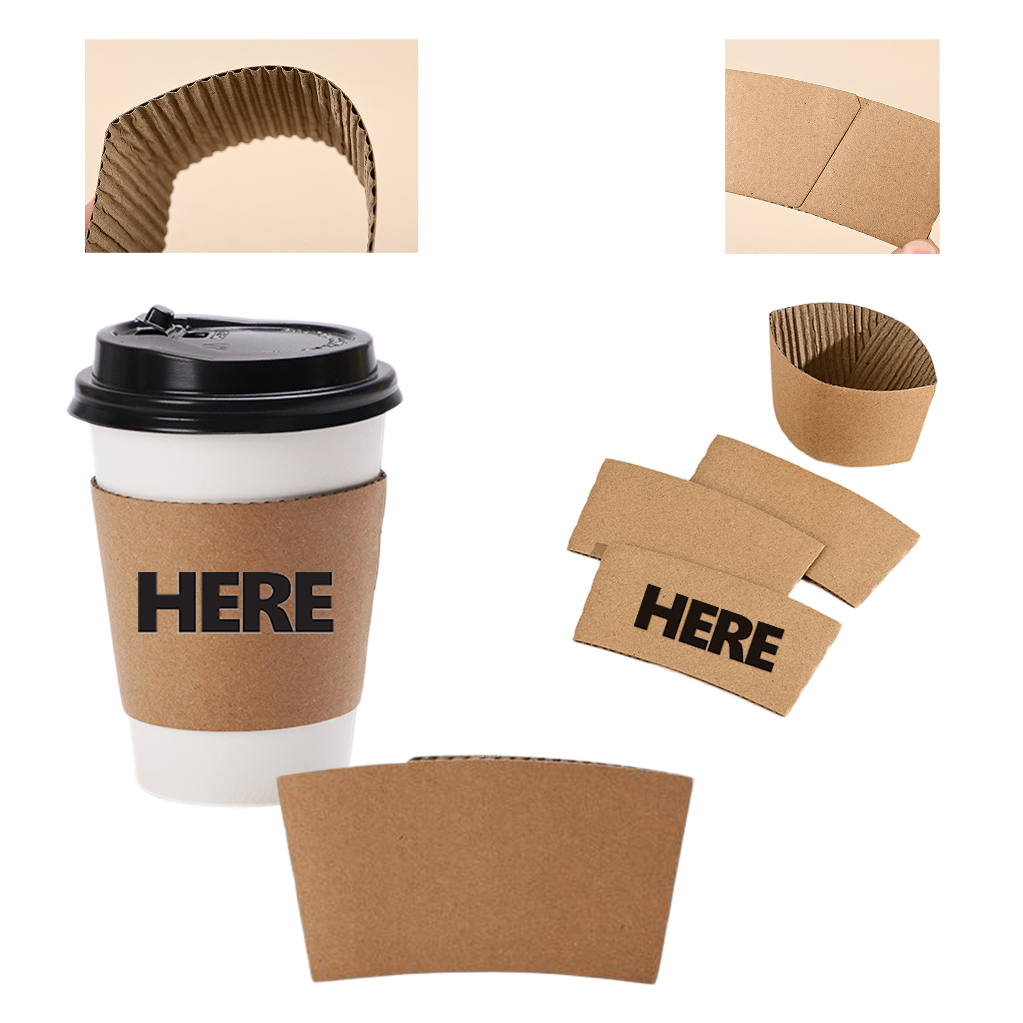Custom PremiumCoffee Cup Sleeve MOQ 100PCS 2
