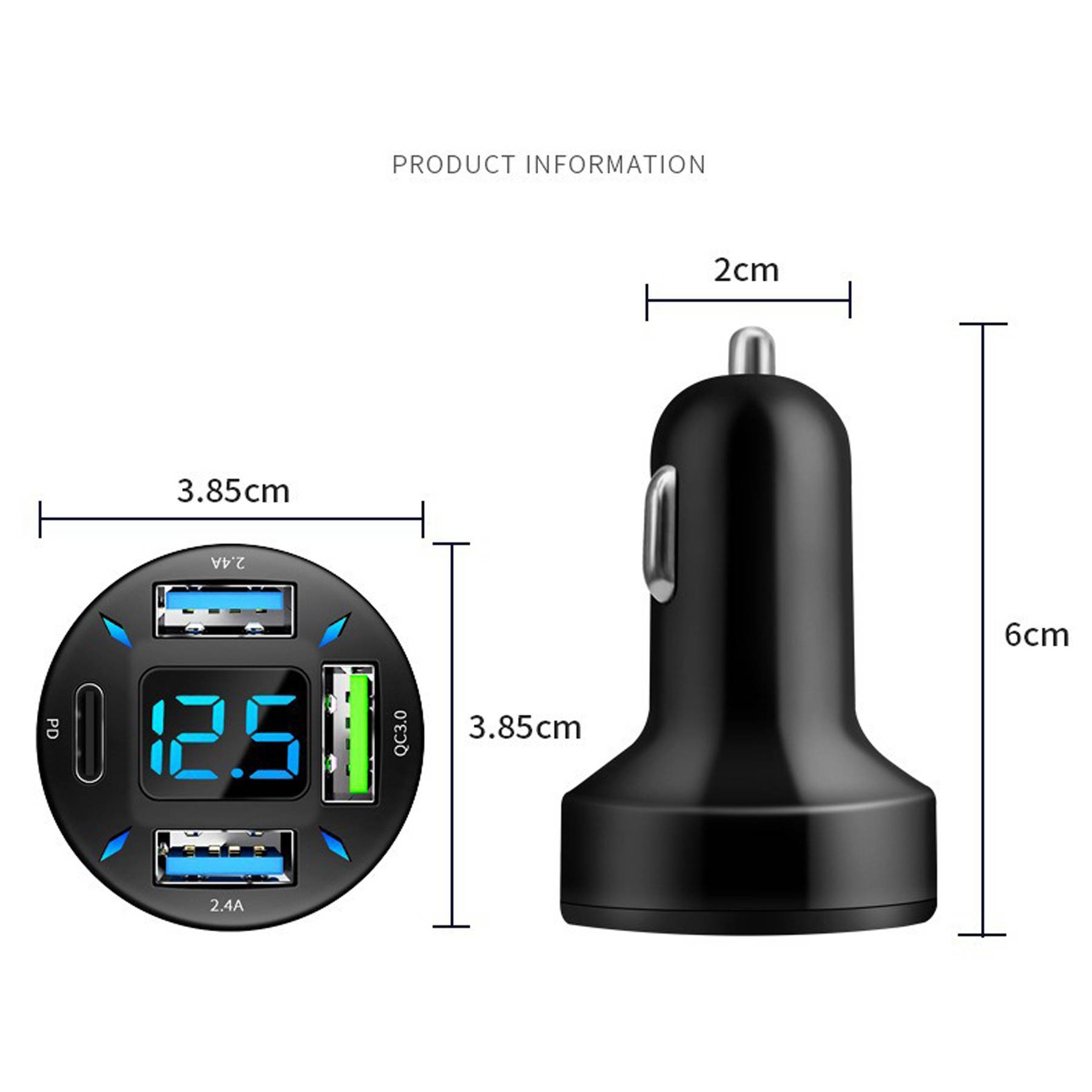 Four Port USB Car Charger to Charge Multiple Devices 5