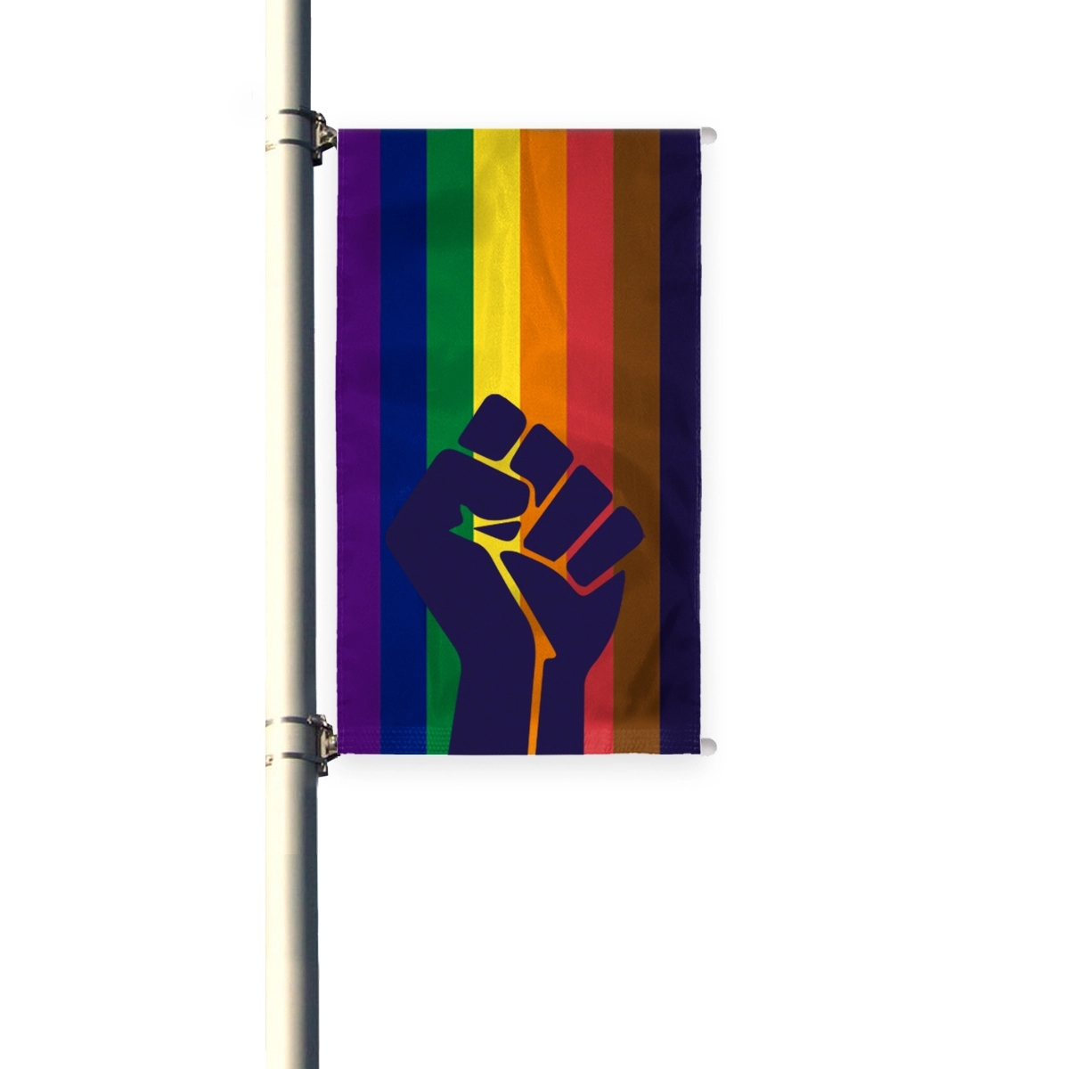 3'x8' POC with fist Pleated Light Post Banner 2