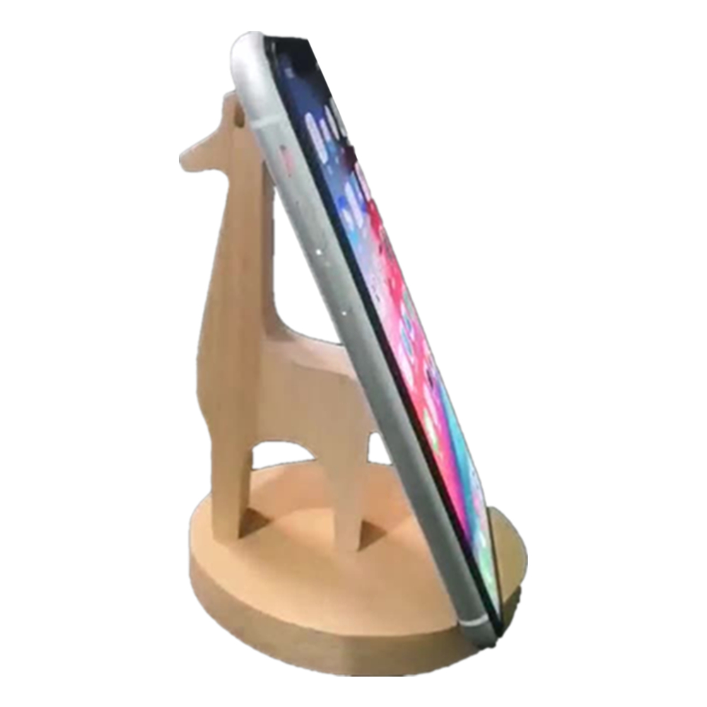Giraffe Beech Wood Phone Holder 1