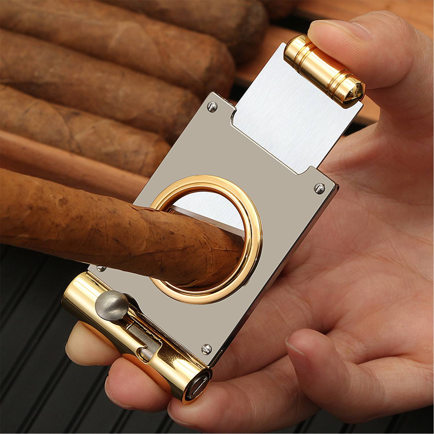 Multi-Function Stainless Steel Ideal Gifts Cigar Cutter 4