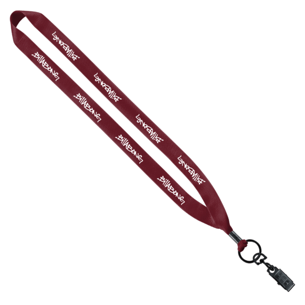 3/4" Polyester Lanyard with Metal Crimp & Bulldog Clip 18