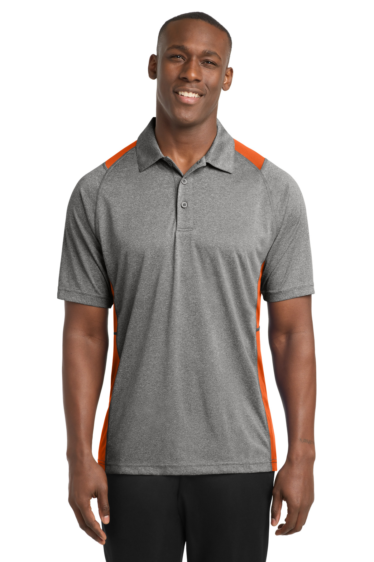 Sport-Tek Heather Colorblock Contender Polo. ST665 40