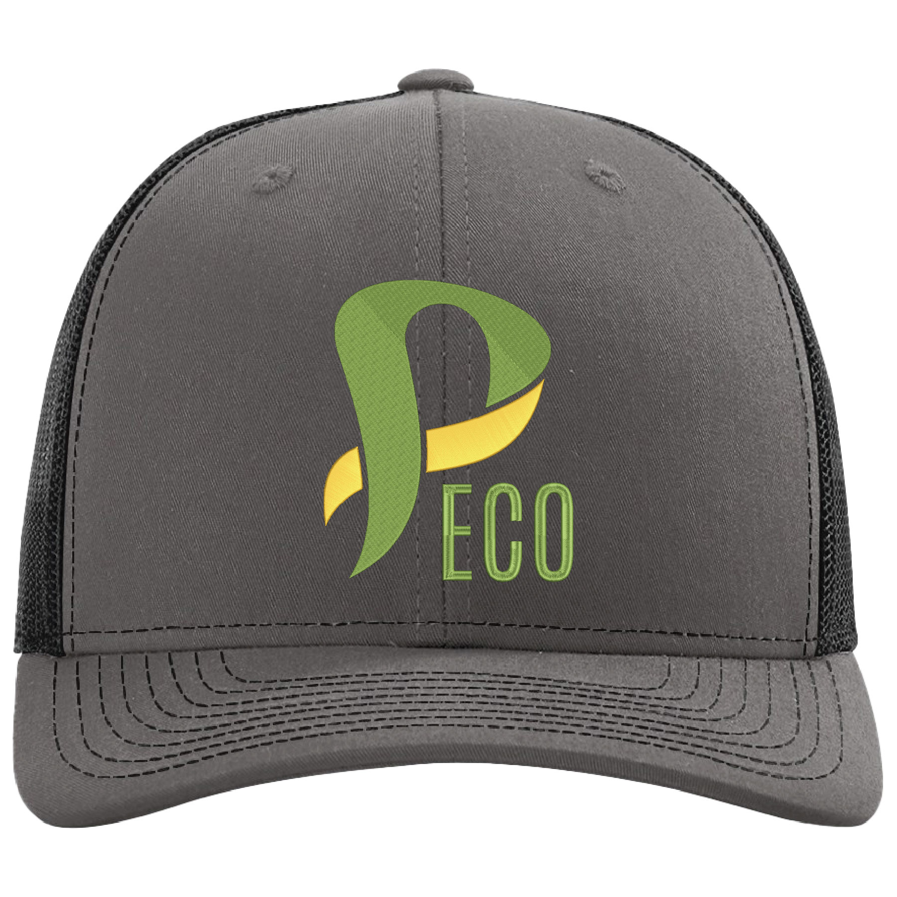 Richardson 112RE Recycled Trucker Hat w/Leatherette Adhesive Patches or Embroidery 18