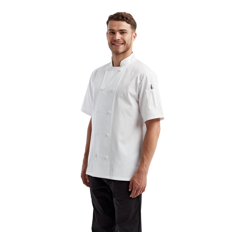 Artisan Collection By Reprime Unisex Short-Sleeve Recycled Chef's Coat 3