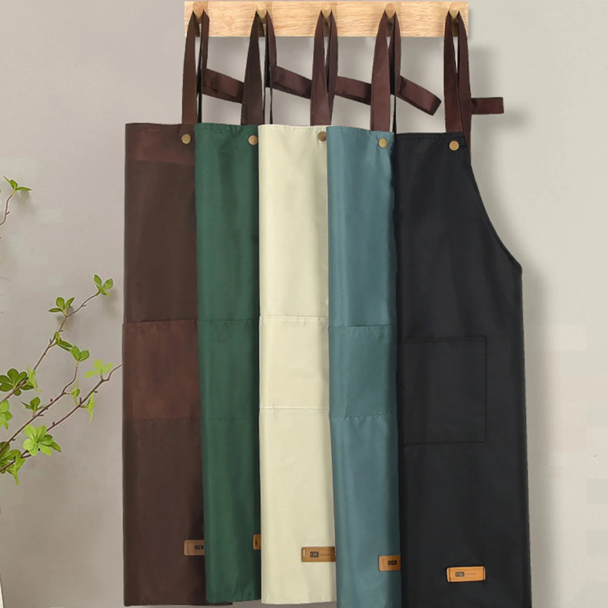 Pocketed Cotton Apron, Adjustable, Daily Use 3