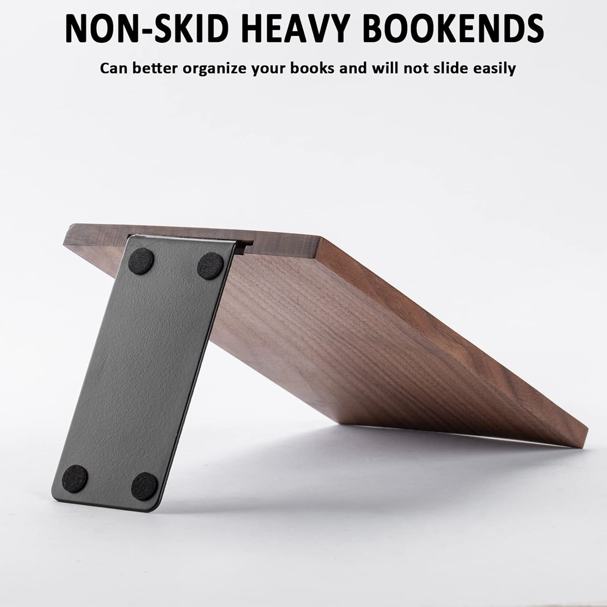 1 Pair Of Wood Walnut Bookends 2