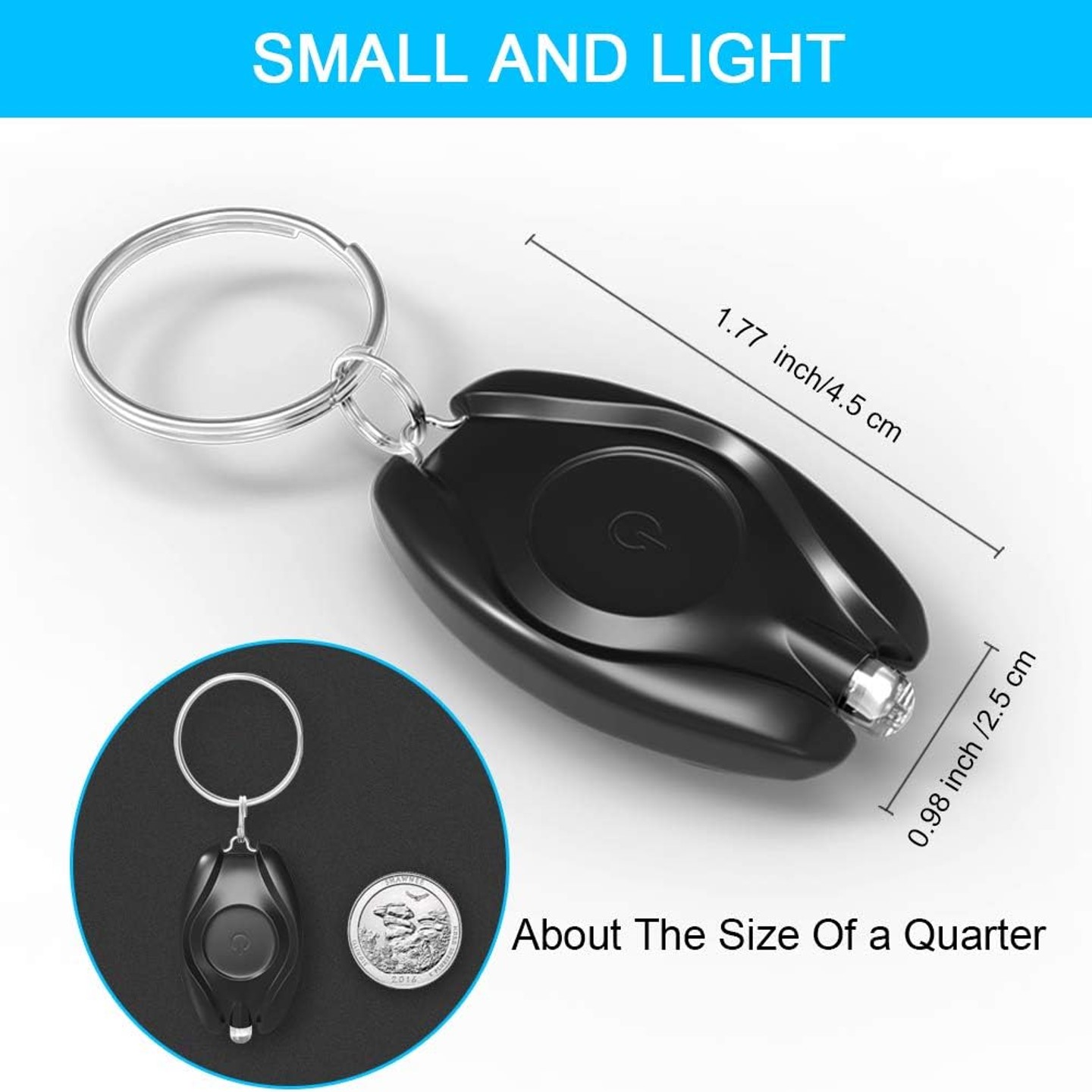 Small Super Bright Key Ring Light Torch 3