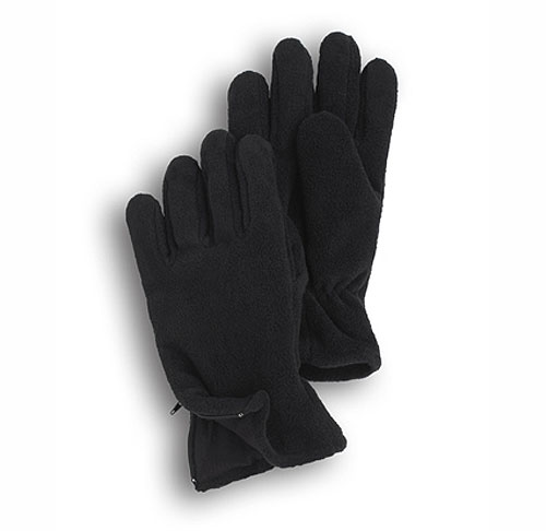 Black Fleece Zipper Gloves 2