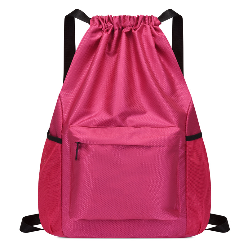 Waterproof Large Sports Drawstring Backpack w/Adjustable Shoulder Strap 4