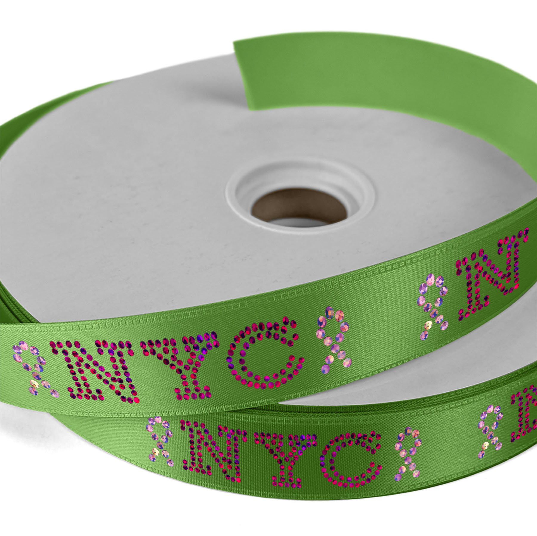 1" Badge Satin Ribbon - 25yd Roll - Sparkle 5