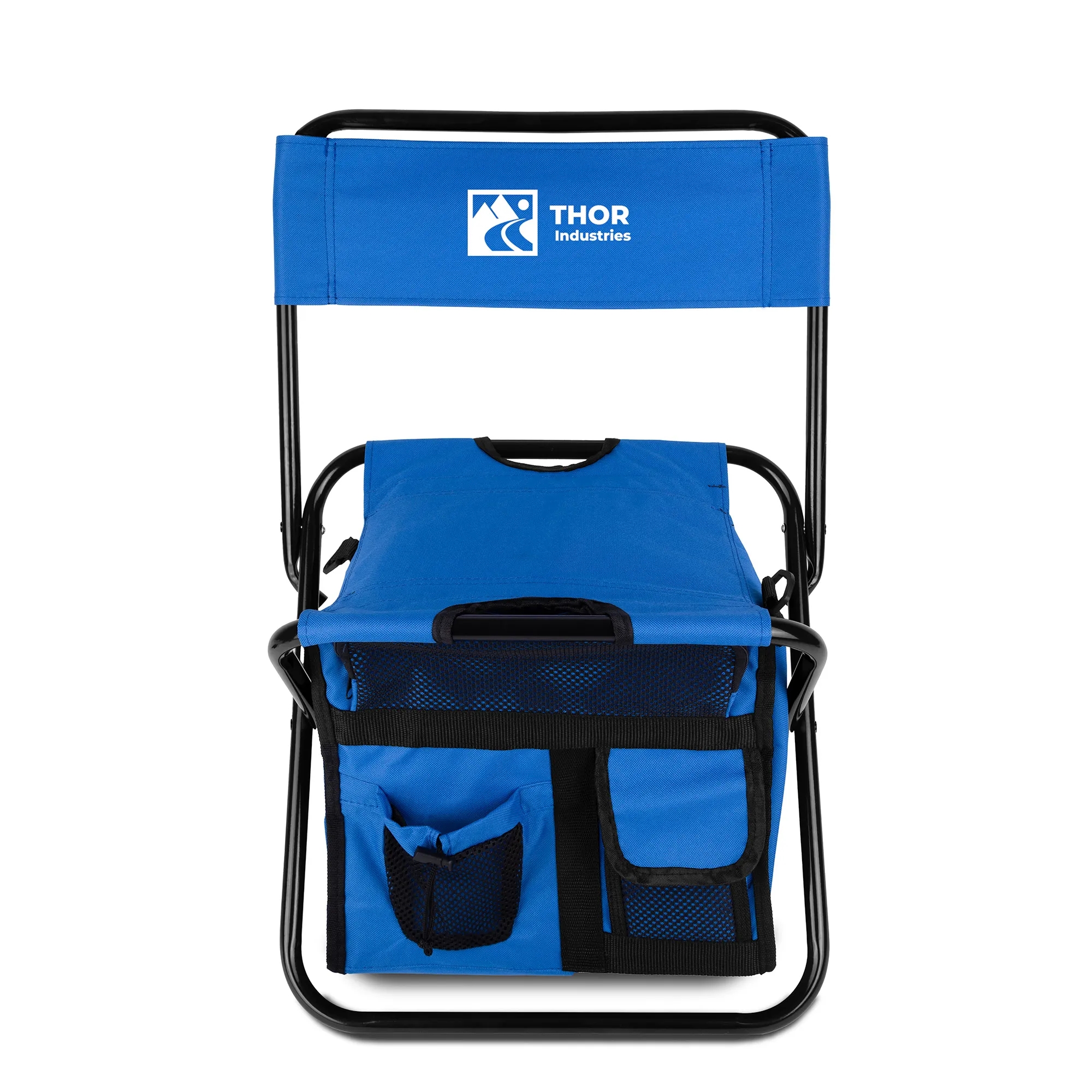 Folding Chair with 24 Can Cooler Bag & Pockets 7