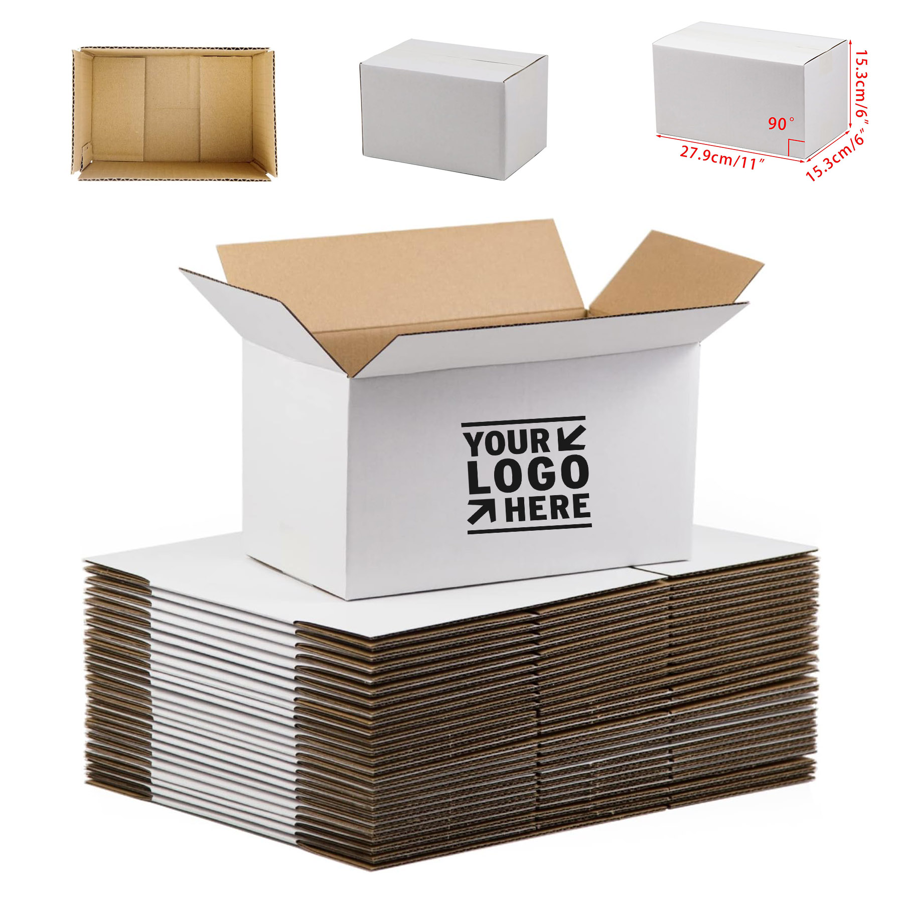 Recyclable Durable 11x6x6 Inches Corrugated Cardboard Shipping Packing Mailing Box 2