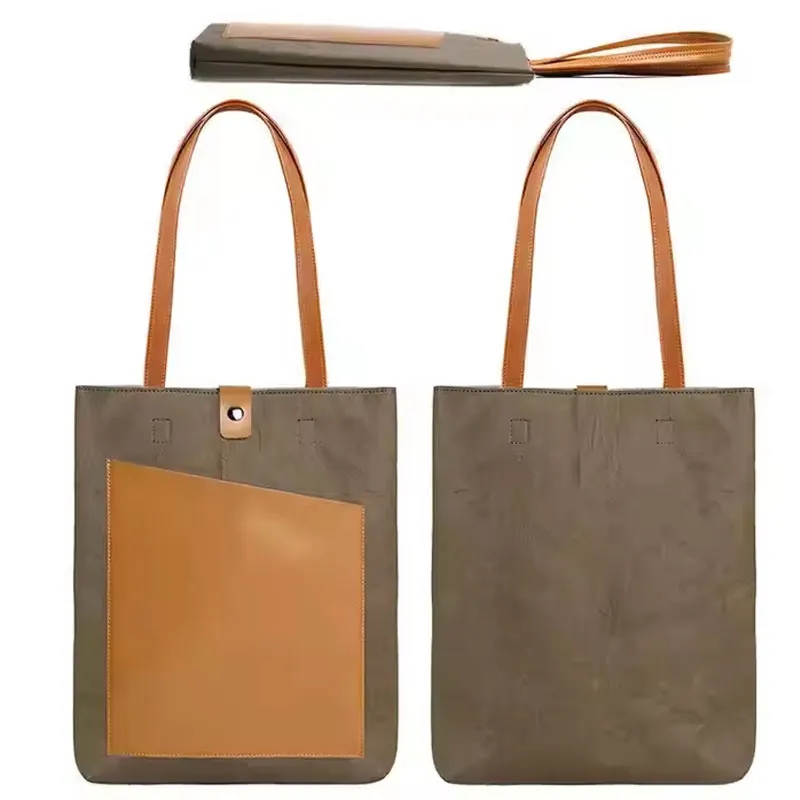 Washable Kraft Paper Laptop Tote Bag 6