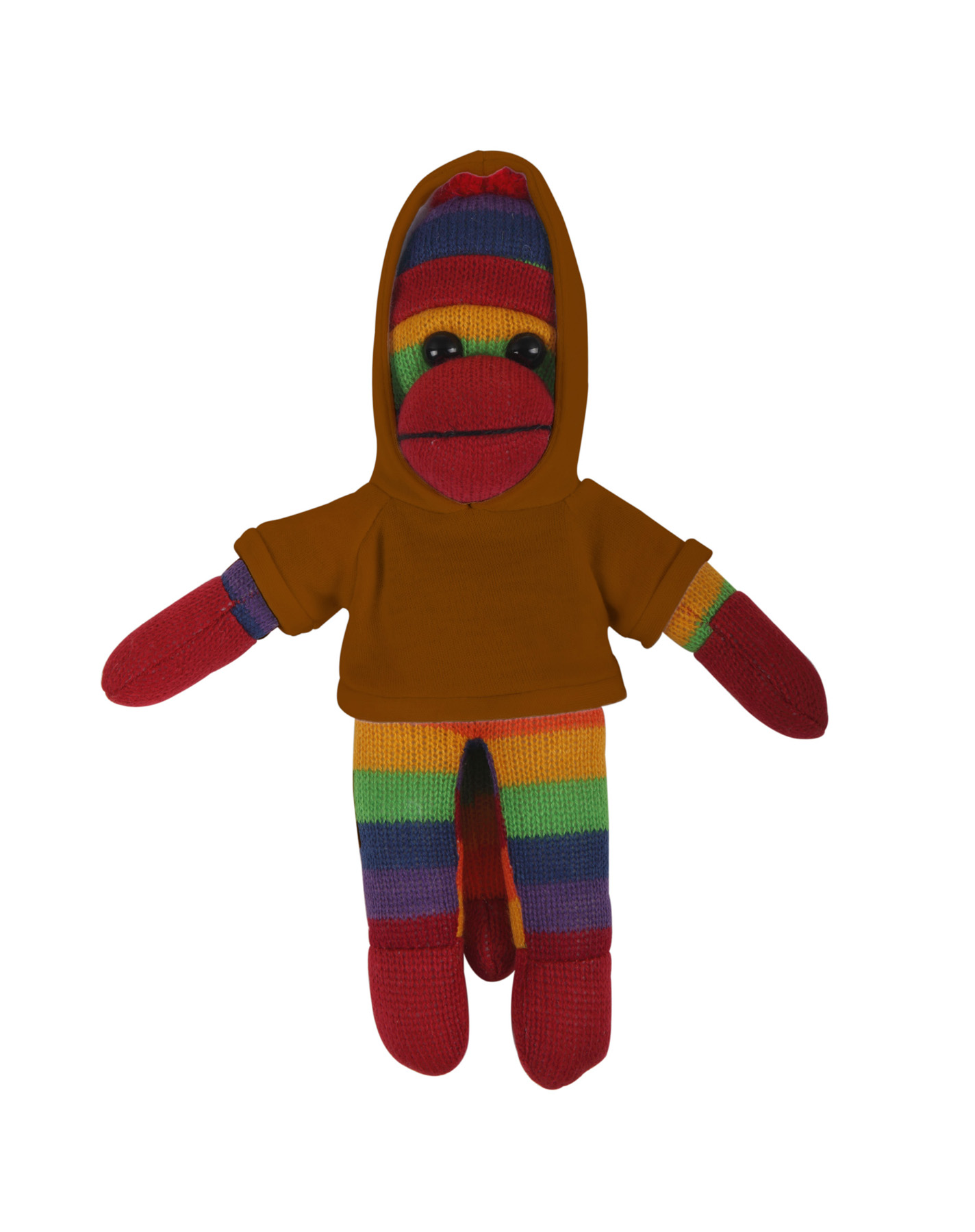 soft plush Rainbow Sock Monkey with hoodie 19