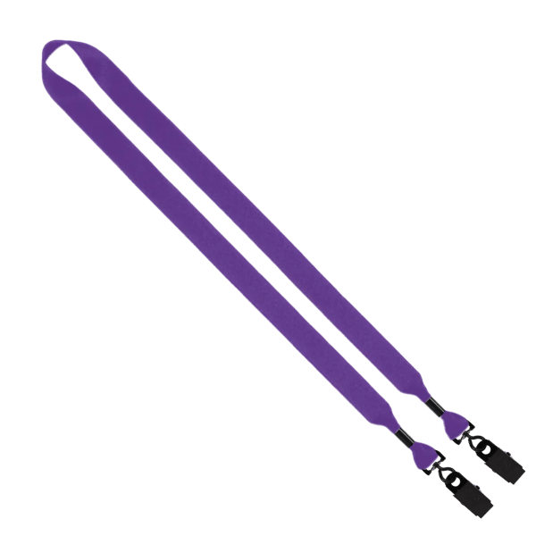 3/4" 2-Ended Polyester Lanyard with Metal Crimp & Metal Bulldog Clip 32