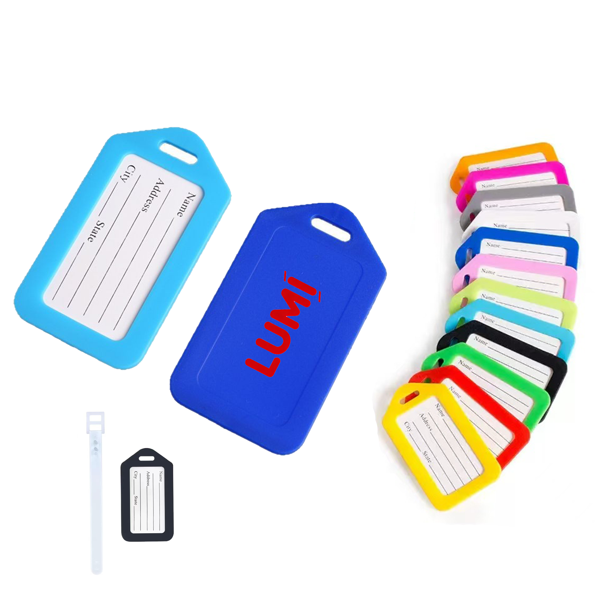 Vibrant Plastic Luggage Tag with Lanyard MOQ50 3