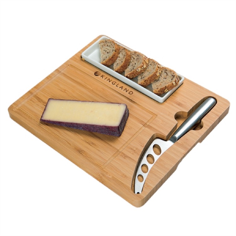 BistroTek Premium Bamboo Cheese Server Set