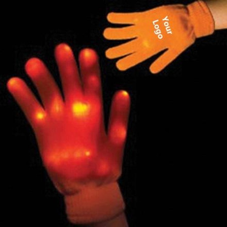 Light Up Gloves - Orange with Orange LEDs 2