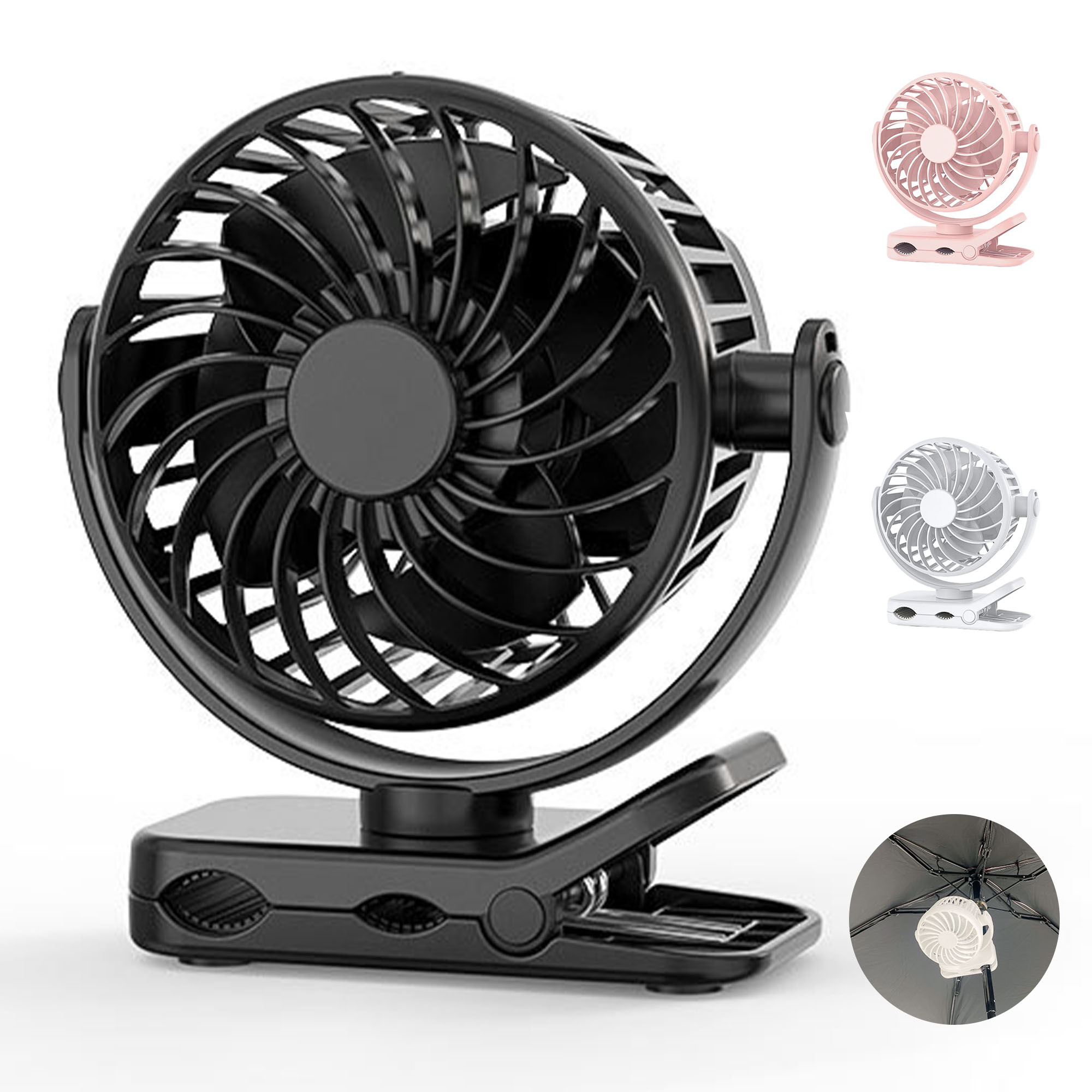 Mini Clip-On USB Rechargeable Fan 4