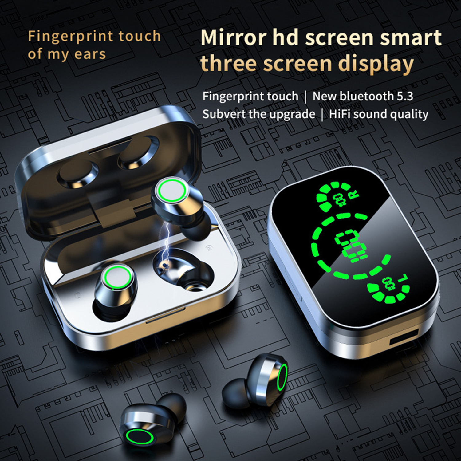 Triple-Display Smart Wireless Earbuds 4