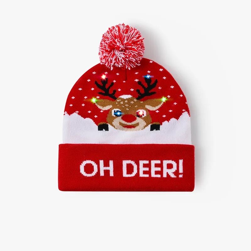 LED Christmas Glowing Decoration Knitted Hat 1