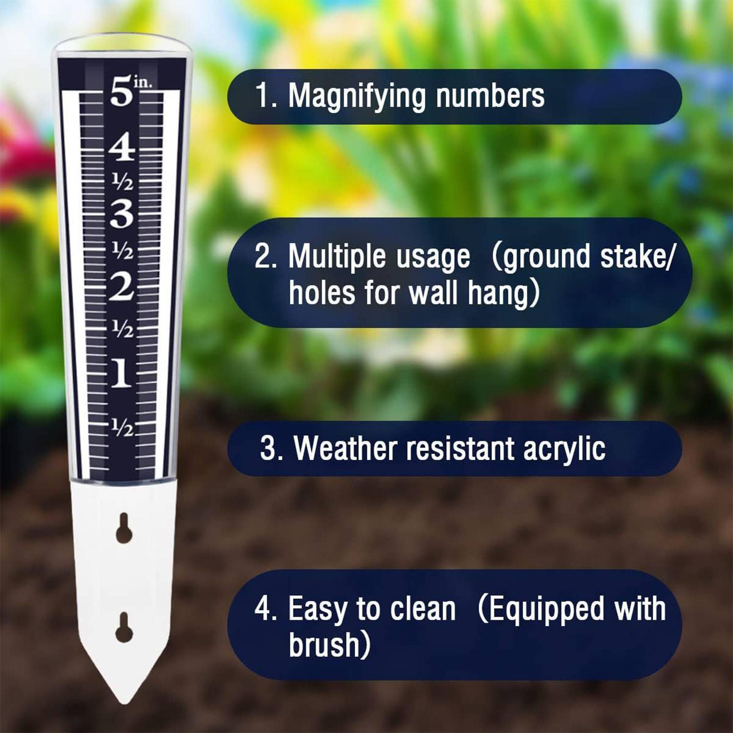 5 Inch Magnifying Garden Rain Gauge 3