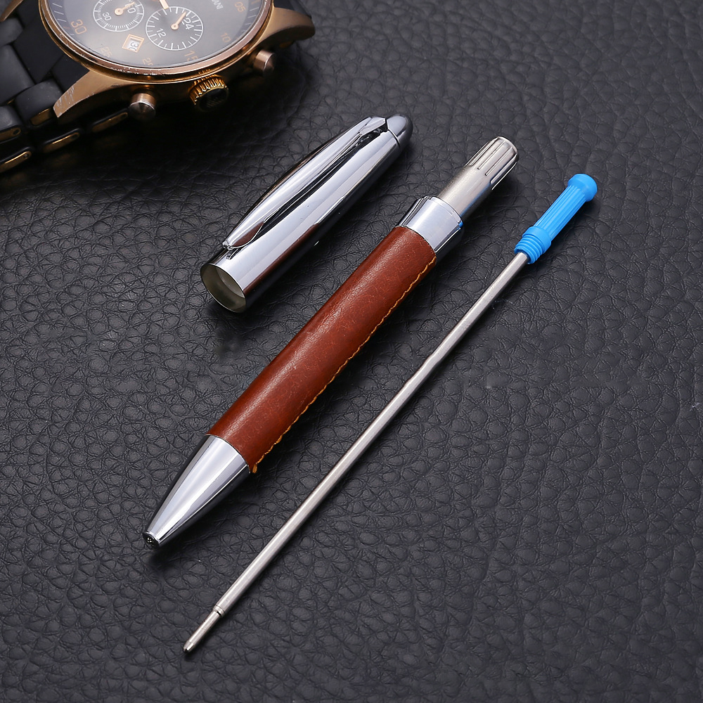 Metal Ball Pen with Leather Cover 4
