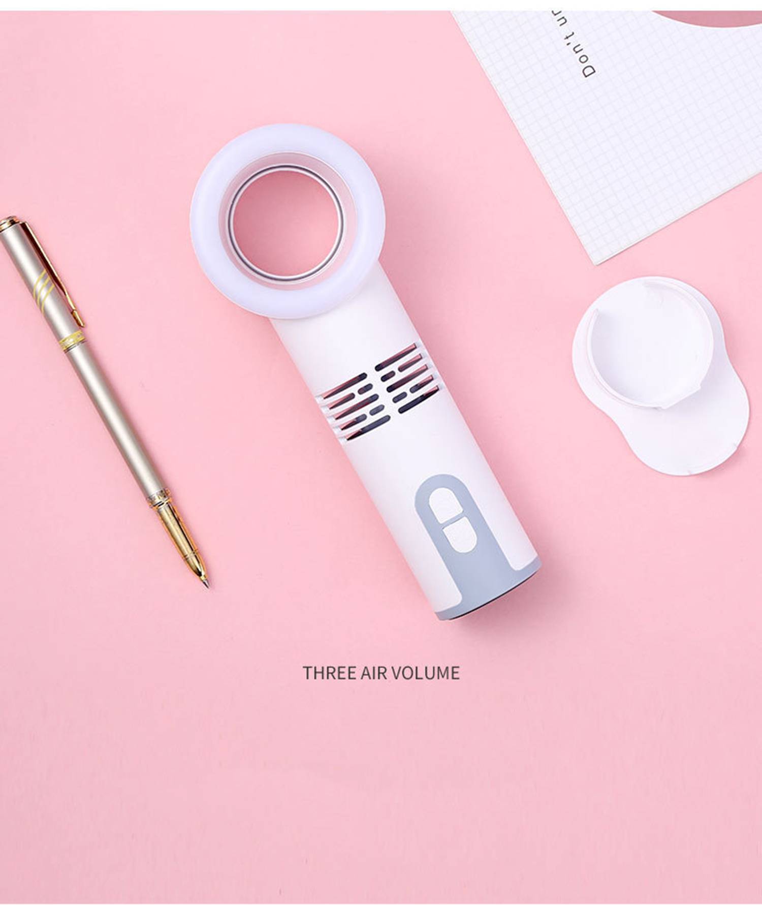 Portable USB Rechargeable Bladeless Mini Fan Handheld 3
